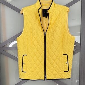 Talbots Yellow Quilted Vest with Black Accents
